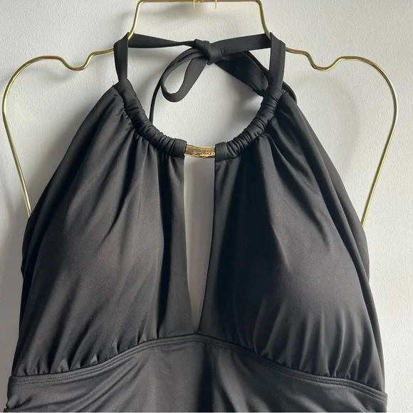 Lauren Ralph Lauren Plus Size Halter-Neck One Piece Swimsuit Size 14